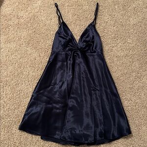 Lulu's Navy Satin Dress